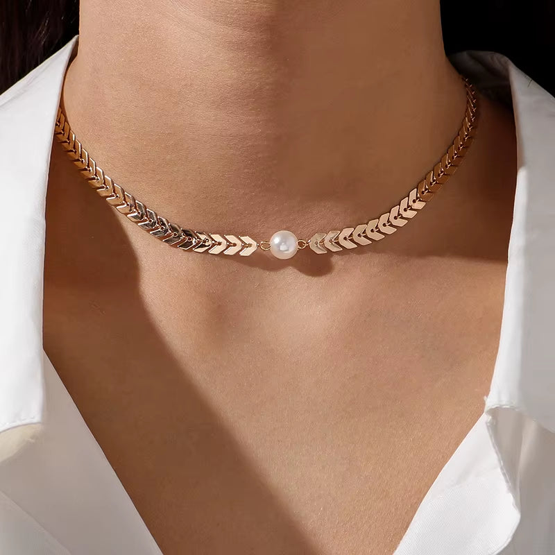 Silver Color Cross Necklaces & Pendants for Women Choker Clavicle Chain Jewelry Femme Bijoux Collares