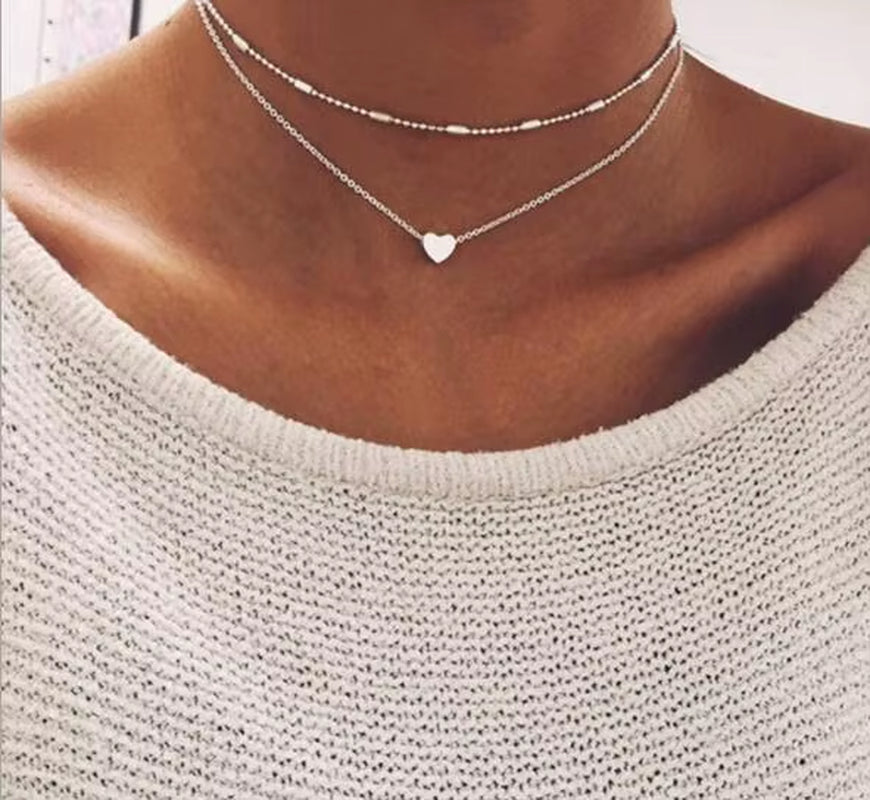 Aihua High Quality Clavicle Chain Jewelry Gold Silver Color Bird Pigeon Hearts Stars Choker Necklaces for Women Daily Collares