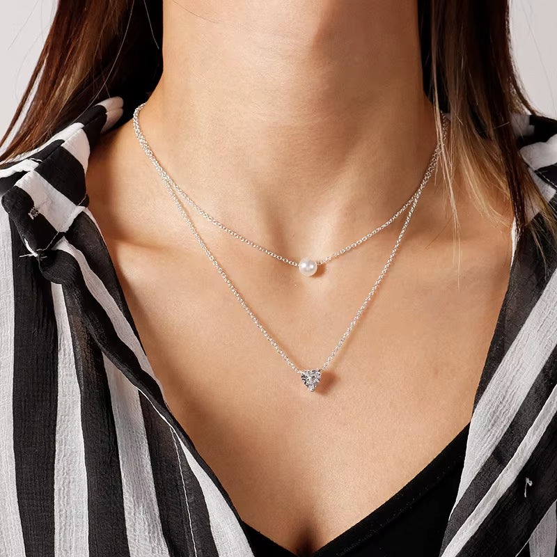 Aihua High Quality Clavicle Chain Jewelry Gold Silver Color Bird Pigeon Hearts Stars Choker Necklaces for Women Daily Collares