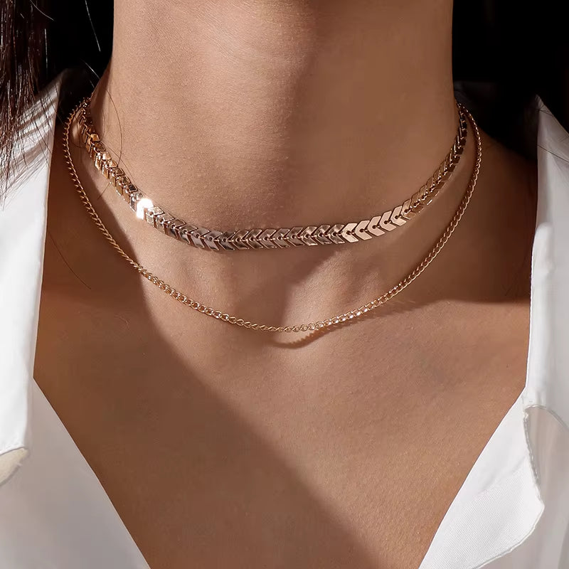 Silver Color Cross Necklaces & Pendants for Women Choker Clavicle Chain Jewelry Femme Bijoux Collares