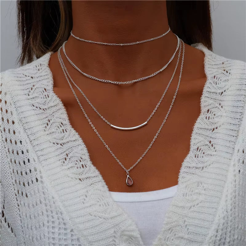 Bohemian Multi Layered Necklace for Women Vintage Portrait Coin Star Moon Pendant Necklace Geometric Collier Collares