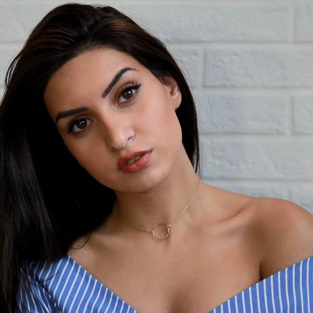 New Arrival 2024 Fashion Circle Chain Clavicle Necklace Collares round Necklaces Gold Color for Women Jewelry Choker Gift