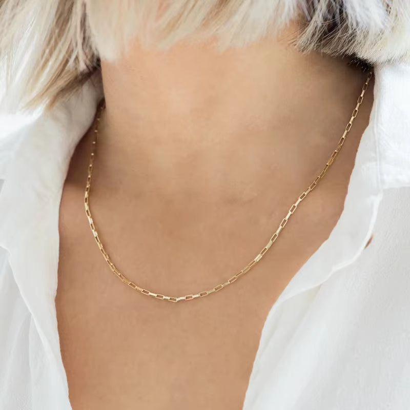 14K Gold Filled Chain Necklace Handmade Gold Choker Boho Chain Collier Femme Kolye Collares Women Jewelry Necklace for Women
