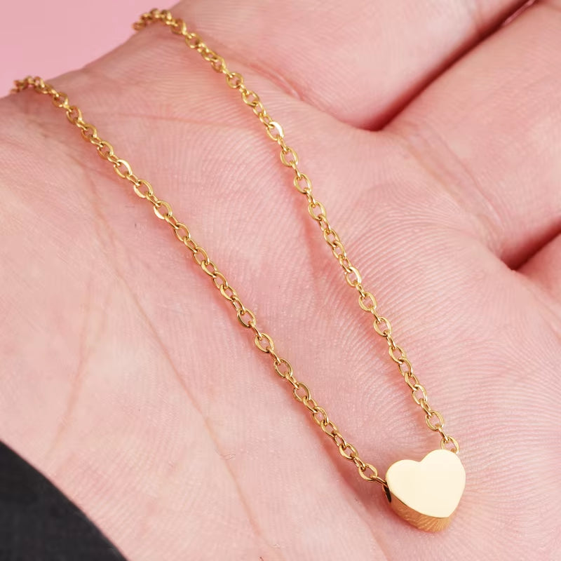New Minimalist Clavicle Necklaces for Women Tiny Heart LOVE Necklaces Dainty Fashion Jewelry Beach Summer Collares Bijoux